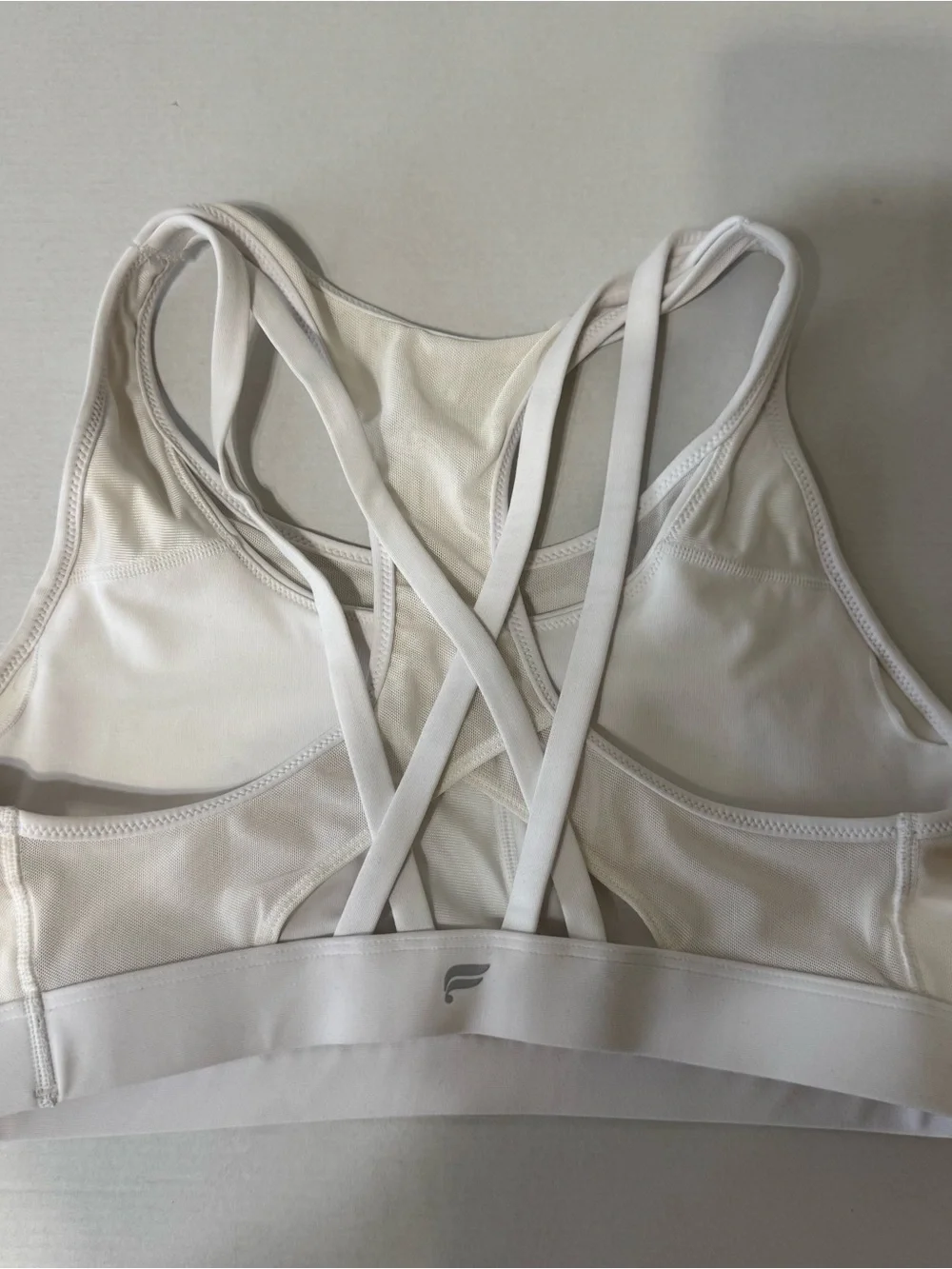 White Racerback Sports Bra - Comfortable Support - Picture 2 of 2